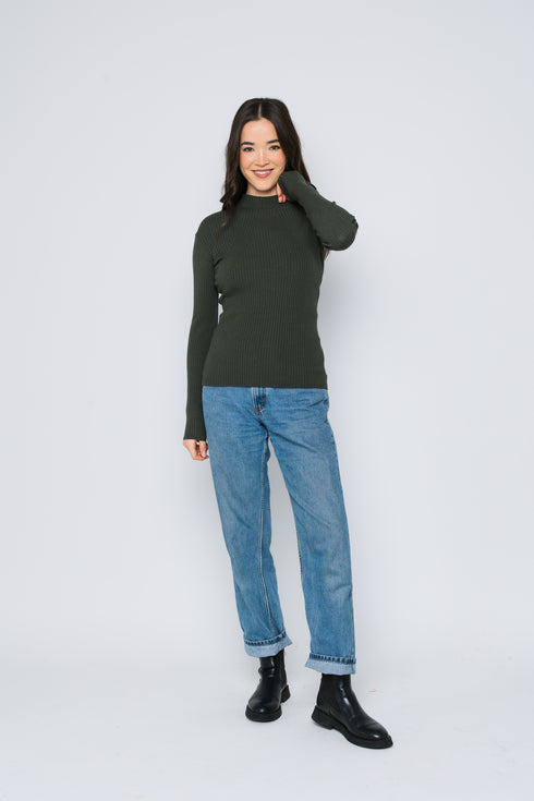 Mary-Mock Neck Long Sleeve